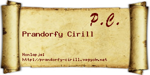 Prandorfy Cirill névjegykártya